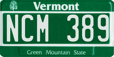 VT license plate NCM389
