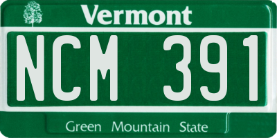 VT license plate NCM391