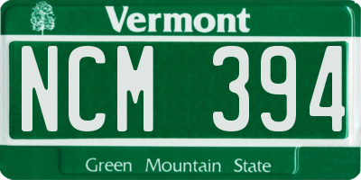 VT license plate NCM394