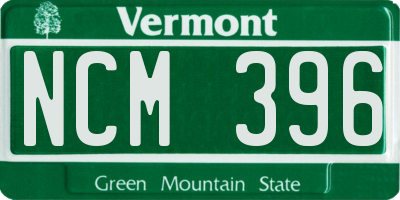 VT license plate NCM396