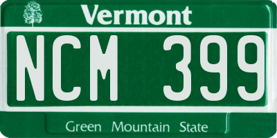 VT license plate NCM399