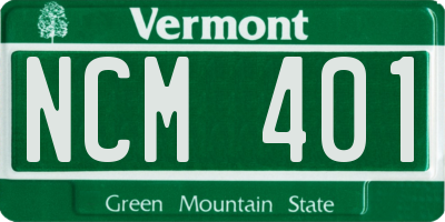 VT license plate NCM401