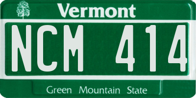 VT license plate NCM414