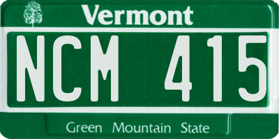 VT license plate NCM415