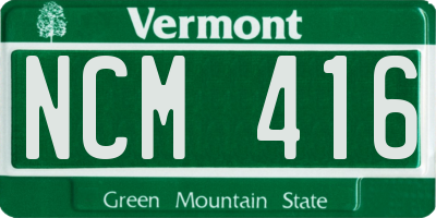 VT license plate NCM416