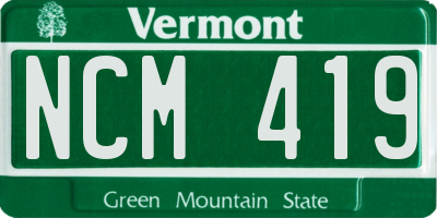 VT license plate NCM419
