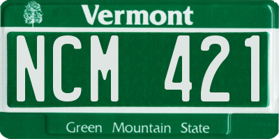 VT license plate NCM421
