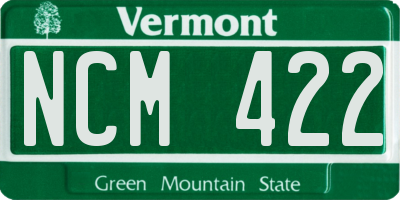 VT license plate NCM422