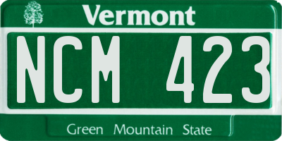 VT license plate NCM423