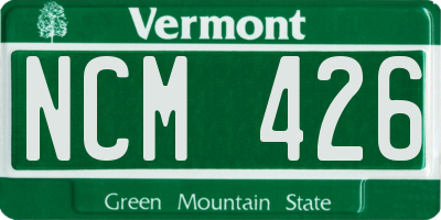 VT license plate NCM426