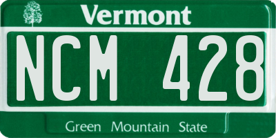 VT license plate NCM428