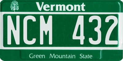 VT license plate NCM432