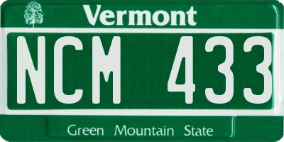 VT license plate NCM433