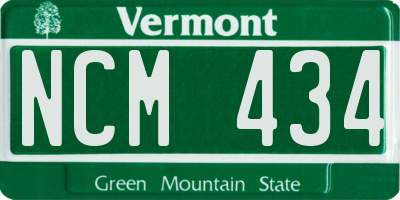 VT license plate NCM434
