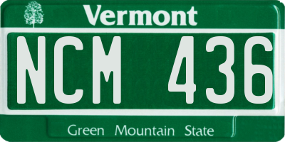 VT license plate NCM436
