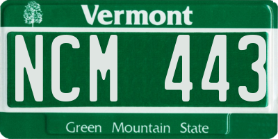VT license plate NCM443