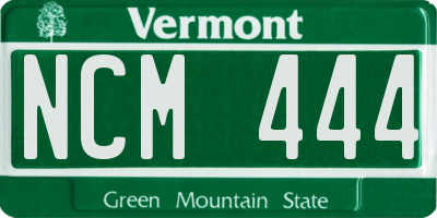 VT license plate NCM444