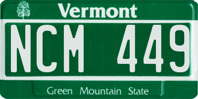 VT license plate NCM449