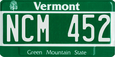 VT license plate NCM452