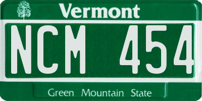 VT license plate NCM454