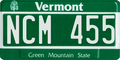 VT license plate NCM455