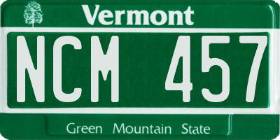 VT license plate NCM457