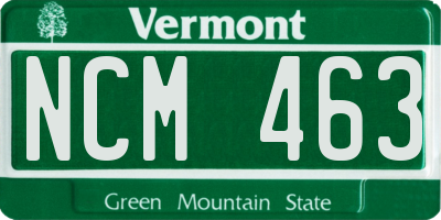 VT license plate NCM463