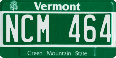 VT license plate NCM464