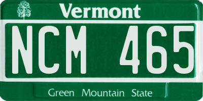 VT license plate NCM465