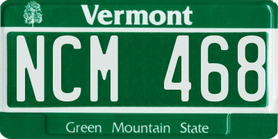 VT license plate NCM468