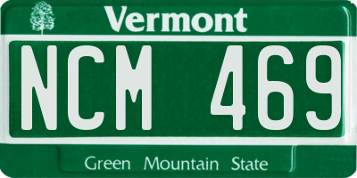 VT license plate NCM469
