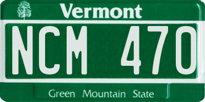 VT license plate NCM470