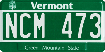 VT license plate NCM473