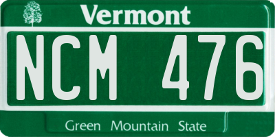 VT license plate NCM476