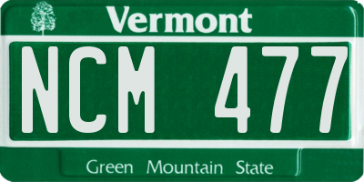 VT license plate NCM477