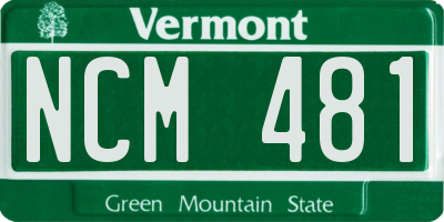 VT license plate NCM481