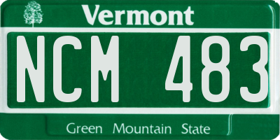 VT license plate NCM483