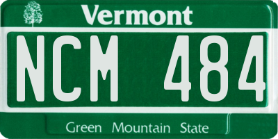 VT license plate NCM484