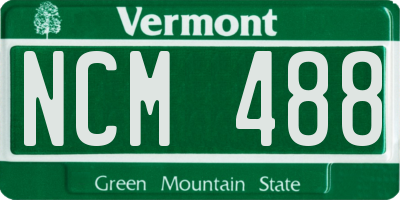 VT license plate NCM488