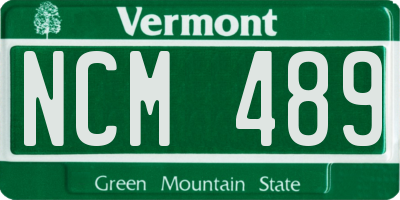 VT license plate NCM489