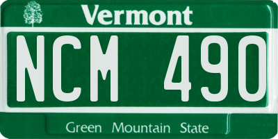 VT license plate NCM490