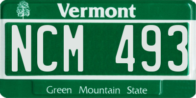 VT license plate NCM493