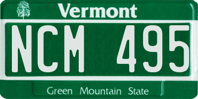 VT license plate NCM495