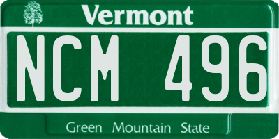 VT license plate NCM496