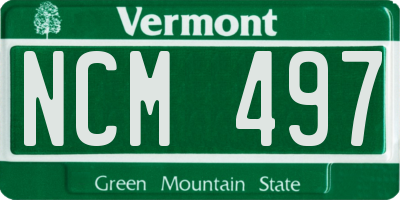 VT license plate NCM497