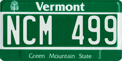 VT license plate NCM499