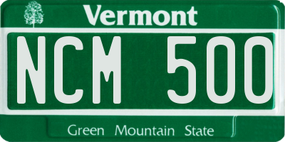 VT license plate NCM500