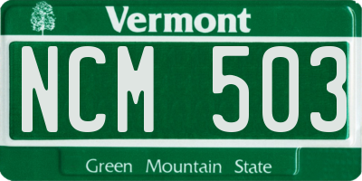 VT license plate NCM503