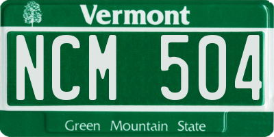 VT license plate NCM504