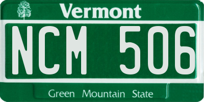 VT license plate NCM506